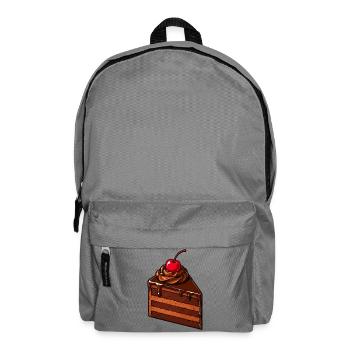 Schokoladenkuchen mit Kirsche - Rucksack - Mittelgrau - Vorne