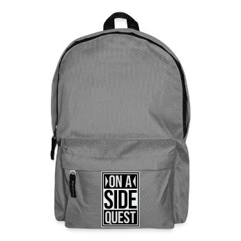On A Side Quest Gaming Adventure Spruch Logo Text - Rucksack - Mittelgrau - Vorne