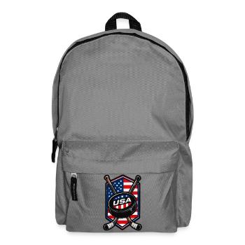 USA Eishockey Flaggen Schild - Rucksack - Mittelgrau - Vorne