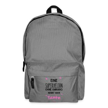 Tante Superheldin - Rucksack - Mittelgrau - Vorne