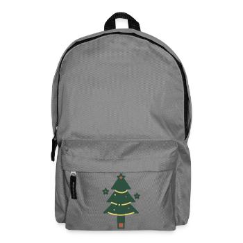 Minimaler Weihnachtsbaum mit Lichtern - Rucksack - Mittelgrau - Vorne