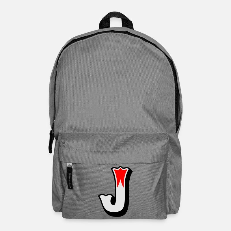 Buchstabe - J - Rucksack - Mittelgrau