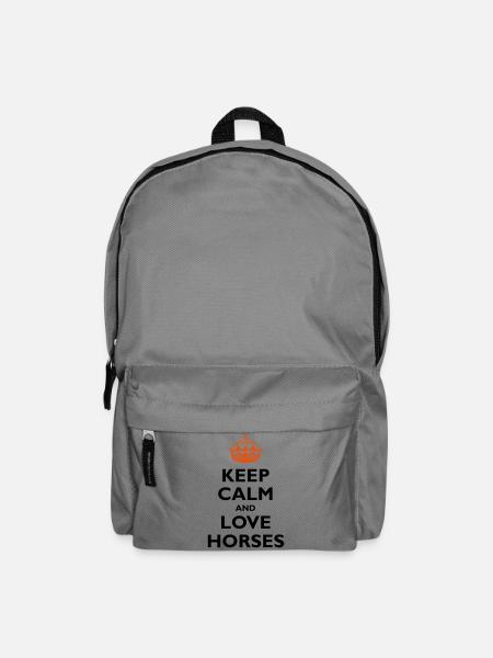 Keep Calm & Love Horses - Backpack - elephant grey