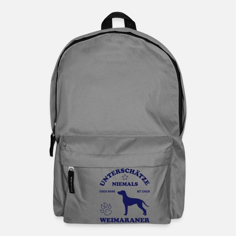 Unterschätze niemals einen Man m. einem Weimaraner - Rucksack - Mittelgrau