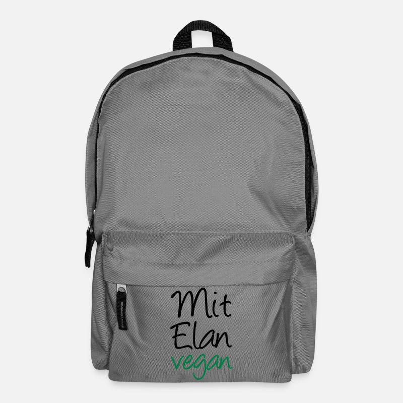 Mit Elan vegan Veganer, Geschenk, Spruch, Fun - Rucksack - Mittelgrau