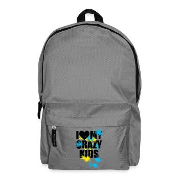 I Love My Crazy Kids Taches Peinture - Sac à dos - gris éléphant - Devant
