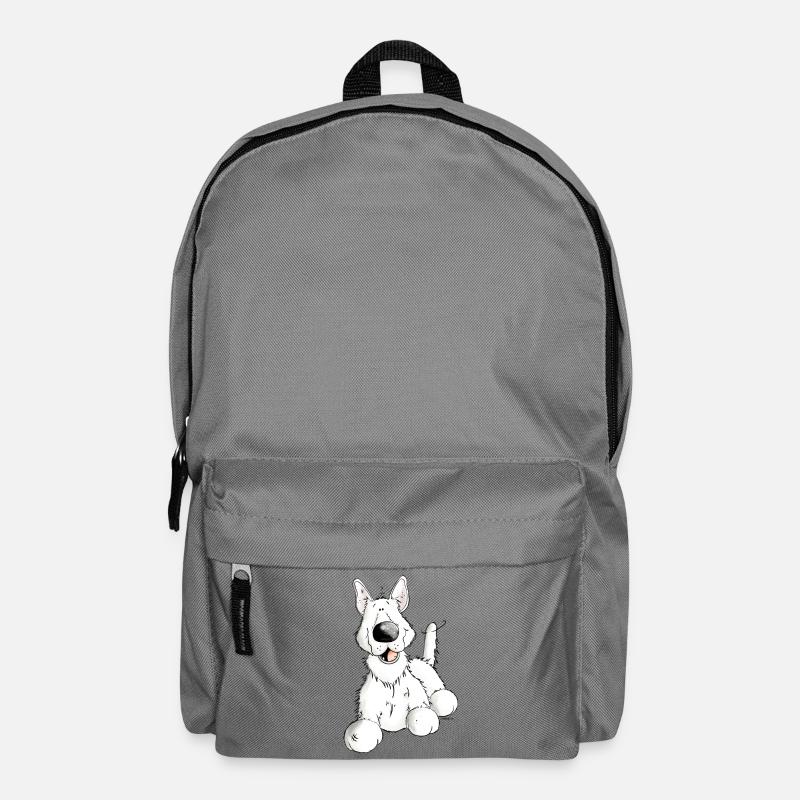Weißer Deutscher Schäferhund - Weiß - Hund - Rucksack - Mittelgrau