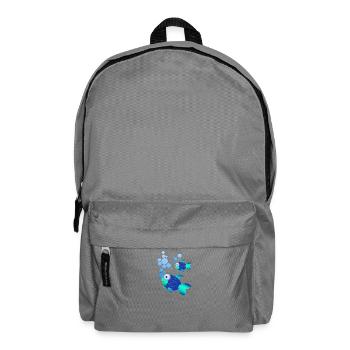Poisson bleu exotique aux écailles irisées - Sac à dos - gris éléphant - Devant