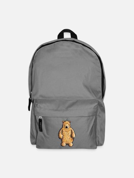 Dicker Braunbär - Bär - Teddy - Comic - Rucksack - Mittelgrau