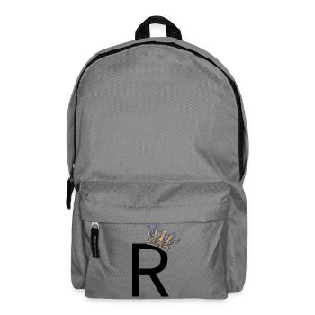 R mit Krone – Royal Typo Design - Rucksack - Mittelgrau - Vorne