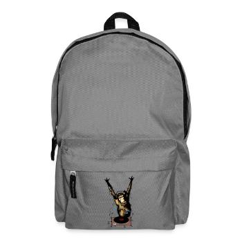 Singe humoristique avec équipement DJ - Sac à dos - gris éléphant - Devant