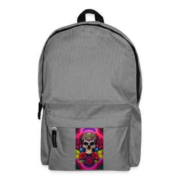 Skull with roses - Backpack - elephant grey - Front
