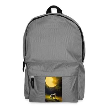 Wolf and Moon - Backpack - elephant grey - Front
