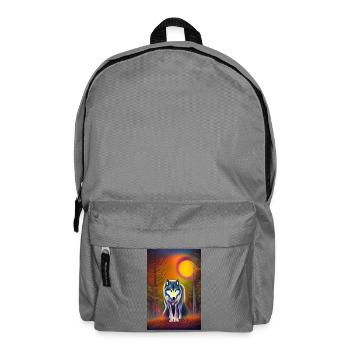 Wolf and Moon - Backpack - elephant grey - Front