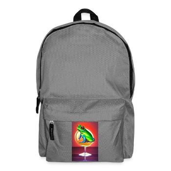Frosch auf Glas - Rucksack - Mittelgrau - Vorne