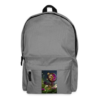 Flowers and butterfly - Backpack - elephant grey - Front