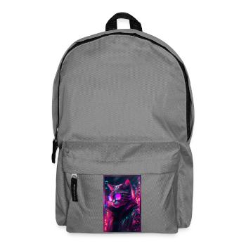 Techno Cat Japon Neon City Art - Sac à dos - gris éléphant - Devant
