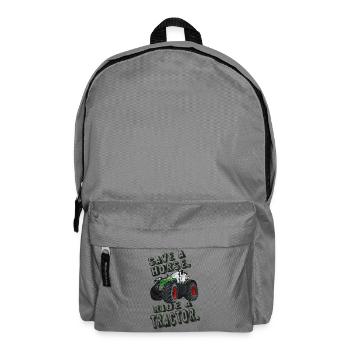 Save a horse, ride a tractor! Farm, Farmer - Backpack - elephant grey - Front