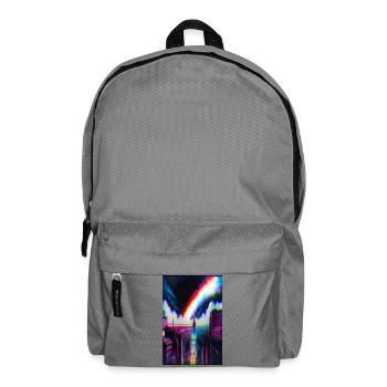 Futuristic Rainbow City Art - Backpack - elephant grey - Front