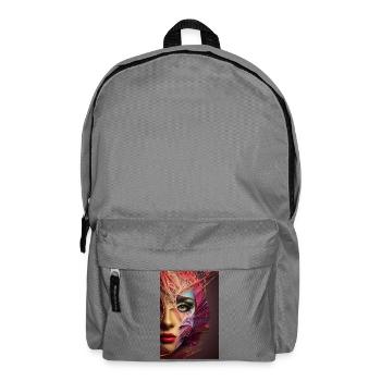 Abstrakte Gesichts Kunst - Rucksack - Mittelgrau - Vorne