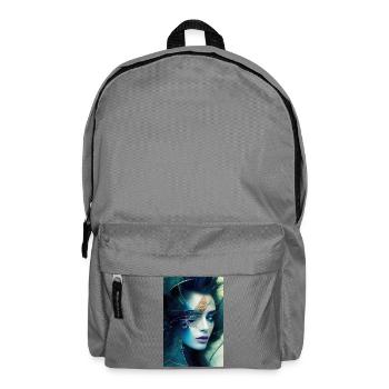 Abstrakte Gesichts Kunst - Rucksack - Mittelgrau - Vorne