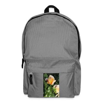 Delicate yellow-light orange rose bud - Backpack - elephant grey - Front