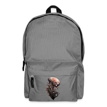 Alien Skull Spine Dark Fantasy Shirt - Backpack - elephant grey - Front