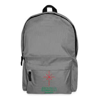 Weihnachtsstern mit religiösem Zitat - Rucksack - Mittelgrau - Vorne