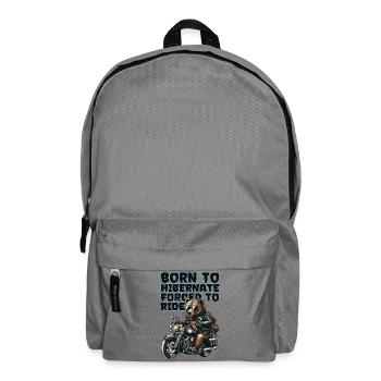 BÄR AUF RÄDERN: BORN TO HARERNATE FORCED TO RIDE - Rucksack - Mittelgrau - Vorne