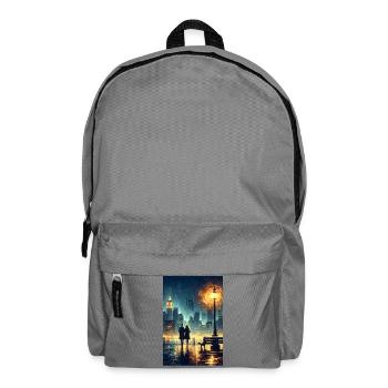 Liebesszene vor den Lichtern der Stadt - Rucksack - Mittelgrau - Vorne