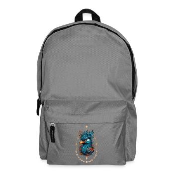 Charming and majestic blue bird. - Backpack - elephant grey - Front