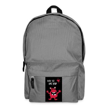 Poster Monster Nice Eat Halloween Funny Cool - Backpack - elephant grey - Front
