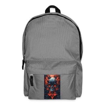 Blood Red Blossoms Skull Art - Backpack - elephant grey - Front