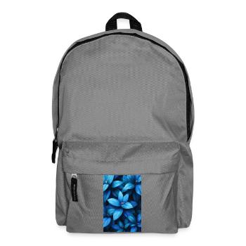 Kobaltblaues Blattgeflecht - Rucksack - Mittelgrau - Vorne