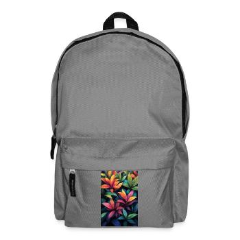 Neonfarbene Tropenblätter Muster - Rucksack - Mittelgrau - Vorne