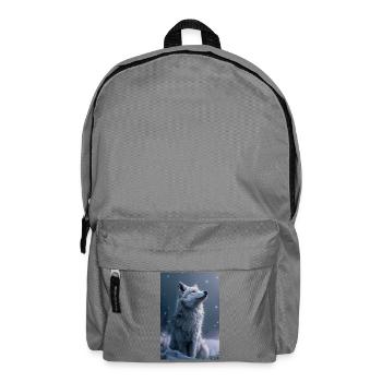 Poster Illustration de Loup Blanc - Sac à dos - gris éléphant - Devant
