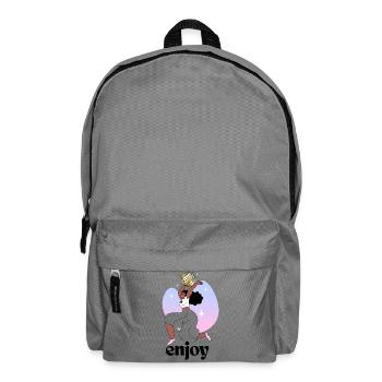 Dancing Girl with Discoball Illustration - Backpack - elephant grey - Front