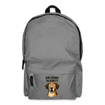 A dog in the office?! – Funny for the office - Backpack - elephant grey - Front