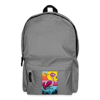 Flamingo im Sonnenuntergang - Rucksack - Mittelgrau - Vorne