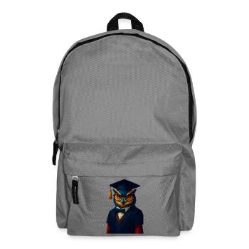 WPAP Stil Tier - Eule im Professoren-Outfit Fliege - Rucksack - Mittelgrau - Vorne