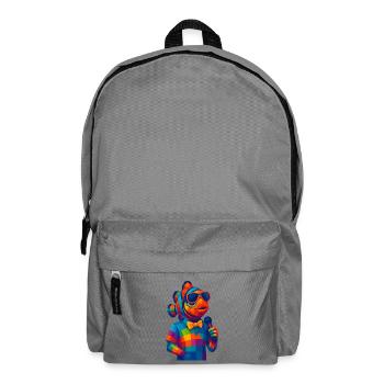 WPAP Polygon Stil Tiere - Clownfisch mit Fliege - Rucksack - Mittelgrau - Vorne