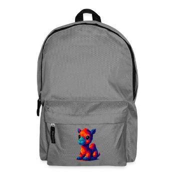 WPAP Polygon Kawaii Tiere Stil Baby Kamel Dromedar - Rucksack - Mittelgrau - Vorne