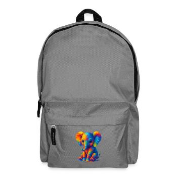 WPAP Polygon Kawaii Stil Baby Elefant - Rucksack - Mittelgrau - Vorne