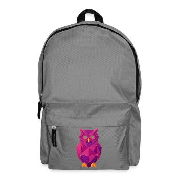 Geometric Owl in Origami Style - Backpack - elephant grey - Front