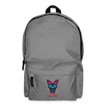 Neon Skull mit Schmetterling Design - Rucksack - Mittelgrau - Vorne