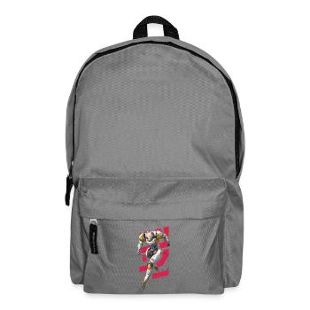 Futuristic Wolf Fighting Robot - Backpack - elephant grey - Front