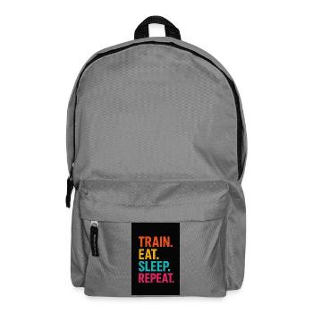 Motivational sports workflow lettering - Backpack - elephant grey - Front