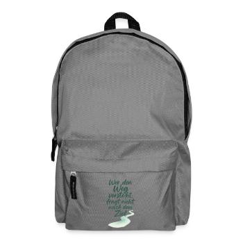 Motivierendes Zitat mit Wasserwegelementen - Rucksack - Mittelgrau - Vorne