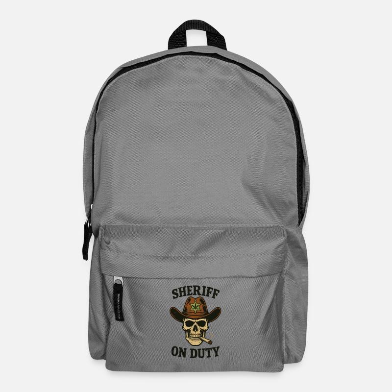 Sheriff Skull With Cigar and Badge - Backpack - elephant grey