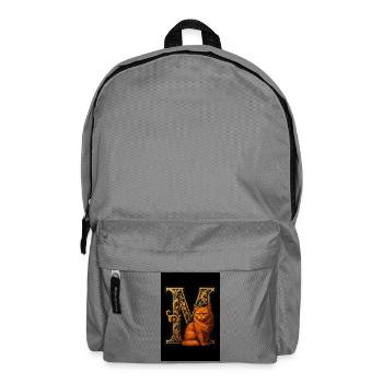 M – Magisches Ornament mit grimmigem Kater - Rucksack - Mittelgrau - Vorne